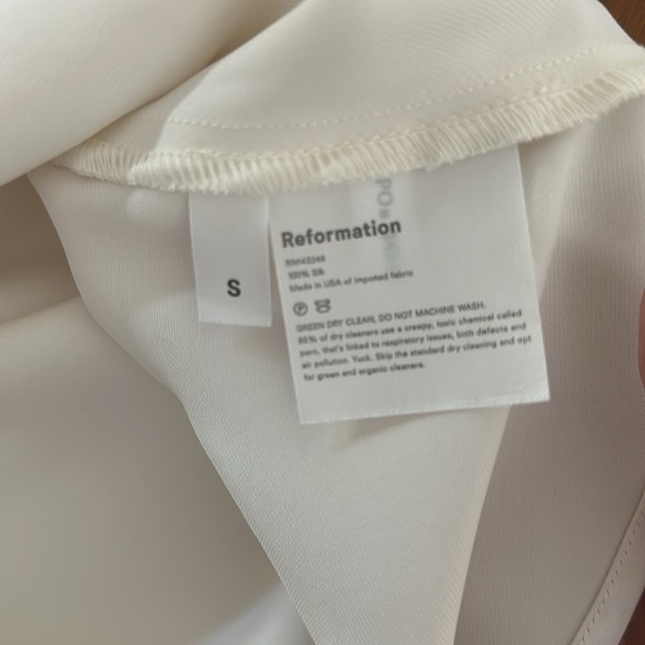 NWOT: Reformation one shoulder bow silk mini dress - Picture 5 of 5